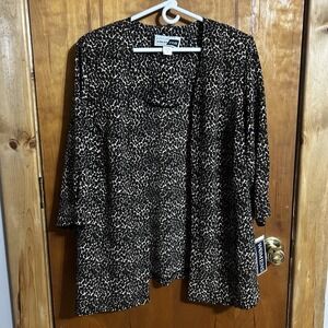 Vintage Stacey Tyler Leopard Thin Cardigan Size 18W NWT 3/4 Sleeve USA‎